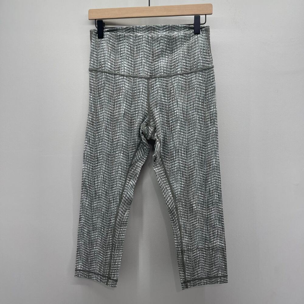 Lululemon Wunder Under Crop 21" Womens 10 Full-On Luon Olive Grey Sage W6AY5S